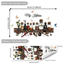 PVC Colorful Kitchen Wall Sticker with Easy Peel Self Apply Design for Walls