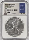 2025 W Eagle First Day Issue Burnished Silver Eagle NGC MS70  Signed by Mercanti