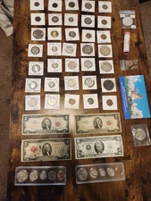 Silver - $2 Bills - Mixed Lot With 10+ Coins Plus Proof Or Uncirculated Set