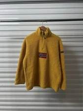 Medium Vintage Napapijri Geography Fleece Sherpa Flag Jacket
