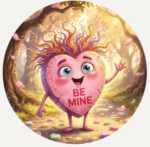 Hayleybug 1/10th oz Frizzled Valentine 'Be Mine'  Silver Round