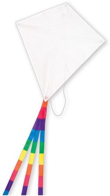 In the Breeze Coloring Diamond 20'' Kite with Ripstop Fabric, Rainbow Tails &