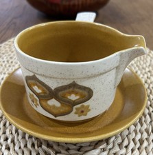 Royal Worcester Palissy Kalibar Design Gravy Jug and Saucer Set Vintage