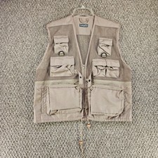 Vintage Campco Fishing Vest Mens Sz Large Lightweight Pockets Brown