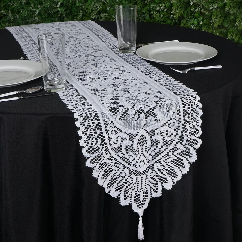 10 pcs LACE TABLE RUNNERS Wedding Party Catering Reception Event Linens Supplies - Image 2 of 3