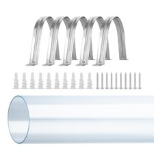 POWERTEC Clear PVC Pipe 2-1/2" x 36" Long, 1PK Plastic Tubing  5PK Stainless...