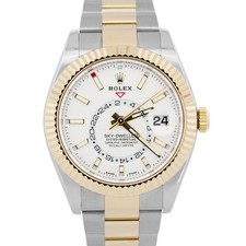 2022 PAPERS Rolex Sky-Dweller WHITE 18K Gold Stainless OYSTER 42mm 326933 BOX