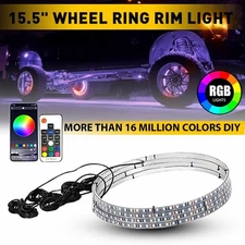 Pack of 4 17.5'' RGB Wheel Ring Lights LED Light For Truck Car Rim Lights APP