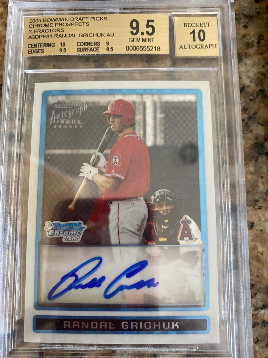 2009 Randal Grichuk Bowman Chrome BGS 9.5 10 AUTO Xfractor Rookie 