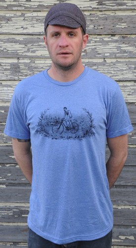 Vintage Track Bicycle Tri Blend T Shirt Retro Antique Fixed Gear Race Bike Fixie - Picture 15 of 25