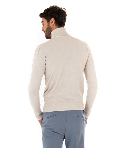 Maglioncino Uomo Maglia Collo Alto Elastico Tinta Unita Vari Colori - Foto 78 di 180