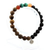 Armband Perlen Malachit Aus Kongo + Achat Phylum + Schwarz Onyx Matt + Made In E