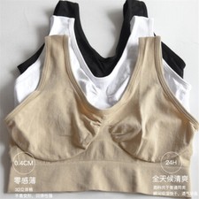 Damen Sport BH aus Microfaser Bustier ohne Bügel Schwarz Weiss Beige M,L.XL-XXXL