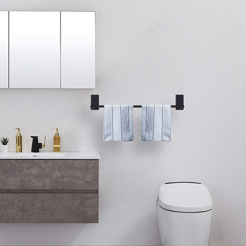 Self Adhesive Bathroom Towel Bar- Stainless Steel Bath Wall Shelf Rack Hanging T - Picture 7 of 7