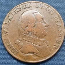 1791 British Conder Token Halfpenny Iohn (John) Wilkinson Iron Master #63788