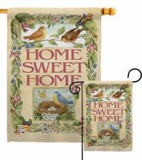 Welcome Birds Spring Time Garden Flag Friends Decorative Gift Yard House Banner
