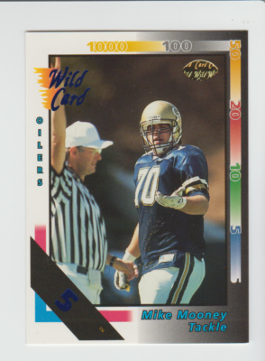 1992 Wild Card 5 Stripe #85 Mike Mooney RC, Georgia Tech Yellow