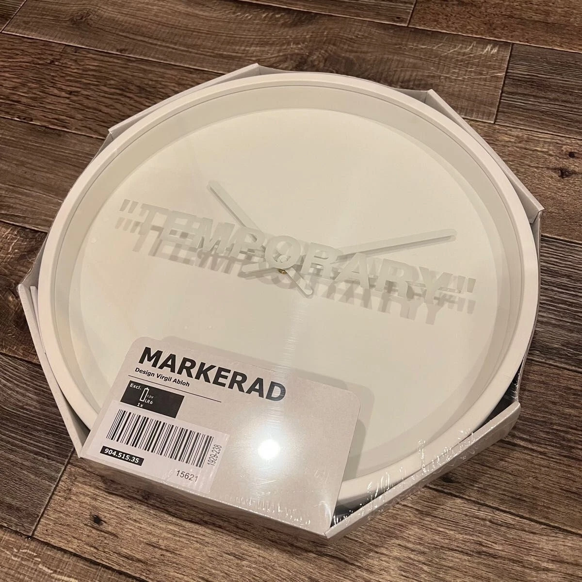 Virgil Abloh X IKEA MARKERAD Temporary Wall clock white from Japan Brand New