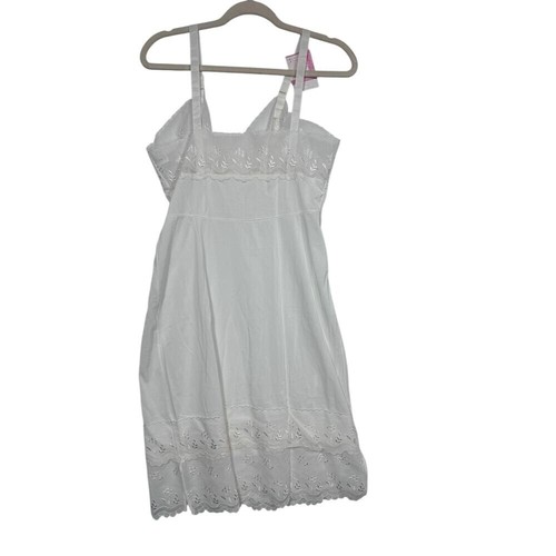Vintage 40s Sabrina White Nylon Slip Embroidered Lace Hem Lingerie 38 Small Rare - Picture 2 of 12