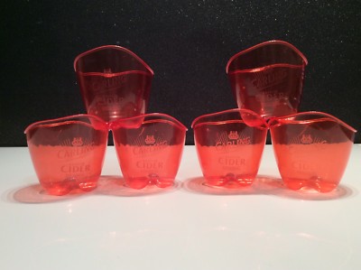 Carling Cider Red Polycarbonate Reusable Drinking Cups x6 New And Unused