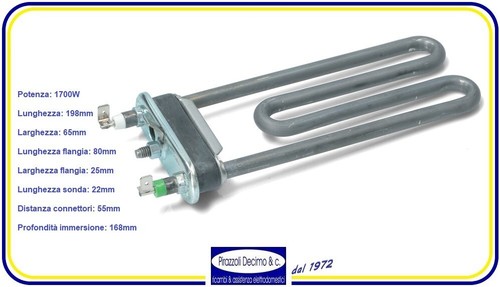 ONIX TECH Resistenza 172 Mm 1700W 230V Riscaldante Con Fusibile Termico Per Lavatrice Con Codice Originale C00094715 Per Indesit Per Ariston 482000022781 Per Whirlpool - Made In Italy - Foto 9