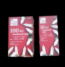 Home Accents Holiday 100 Mini  50 Mini Incandescent Clear Lights