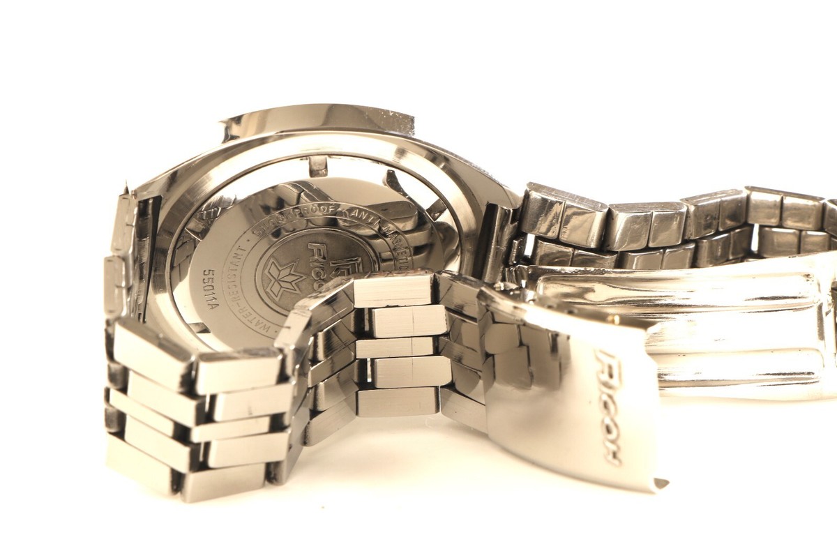 Ricoh Manual Japan Made, Men's Wristwatch, Date Brown Dial, Silver