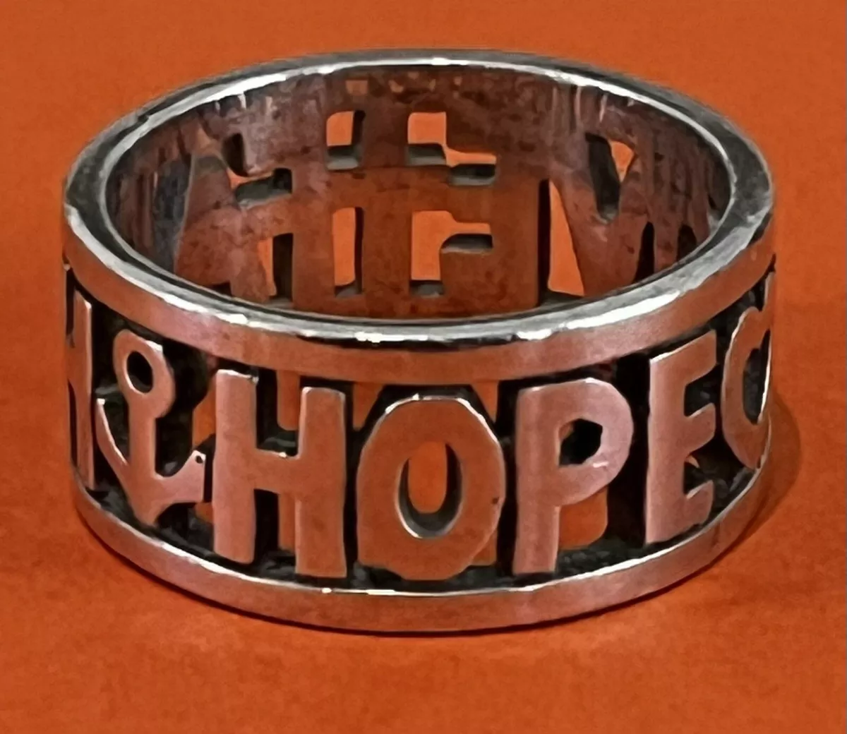 James Avery Sterling Silver Faith Hope Love Ring Size 8