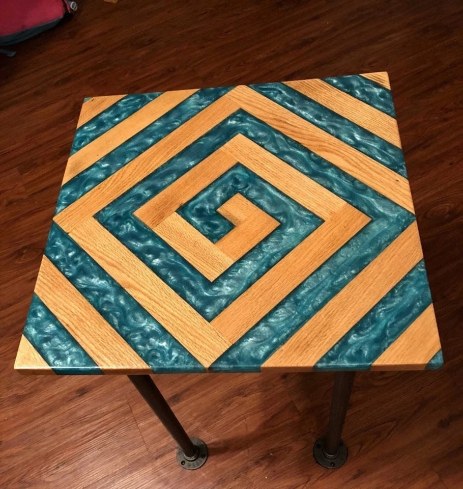 Resin River Table, Green Epoxy Table Top, Wooden Epoxy Coffee Table, Home Decors - Image 2 of 4