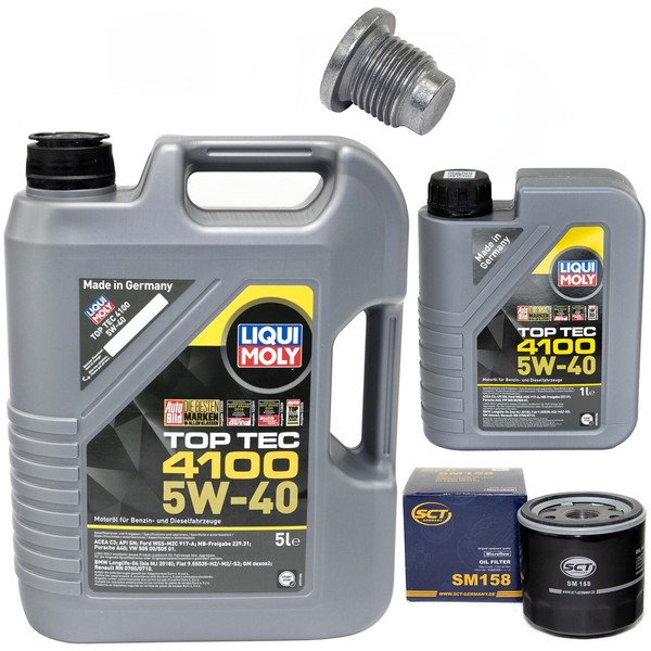 MotoröL Set 5W-40 6 Liter + ÖLfilter SM 158 + Schraube FüR Dacia Lodgy Dokker-image