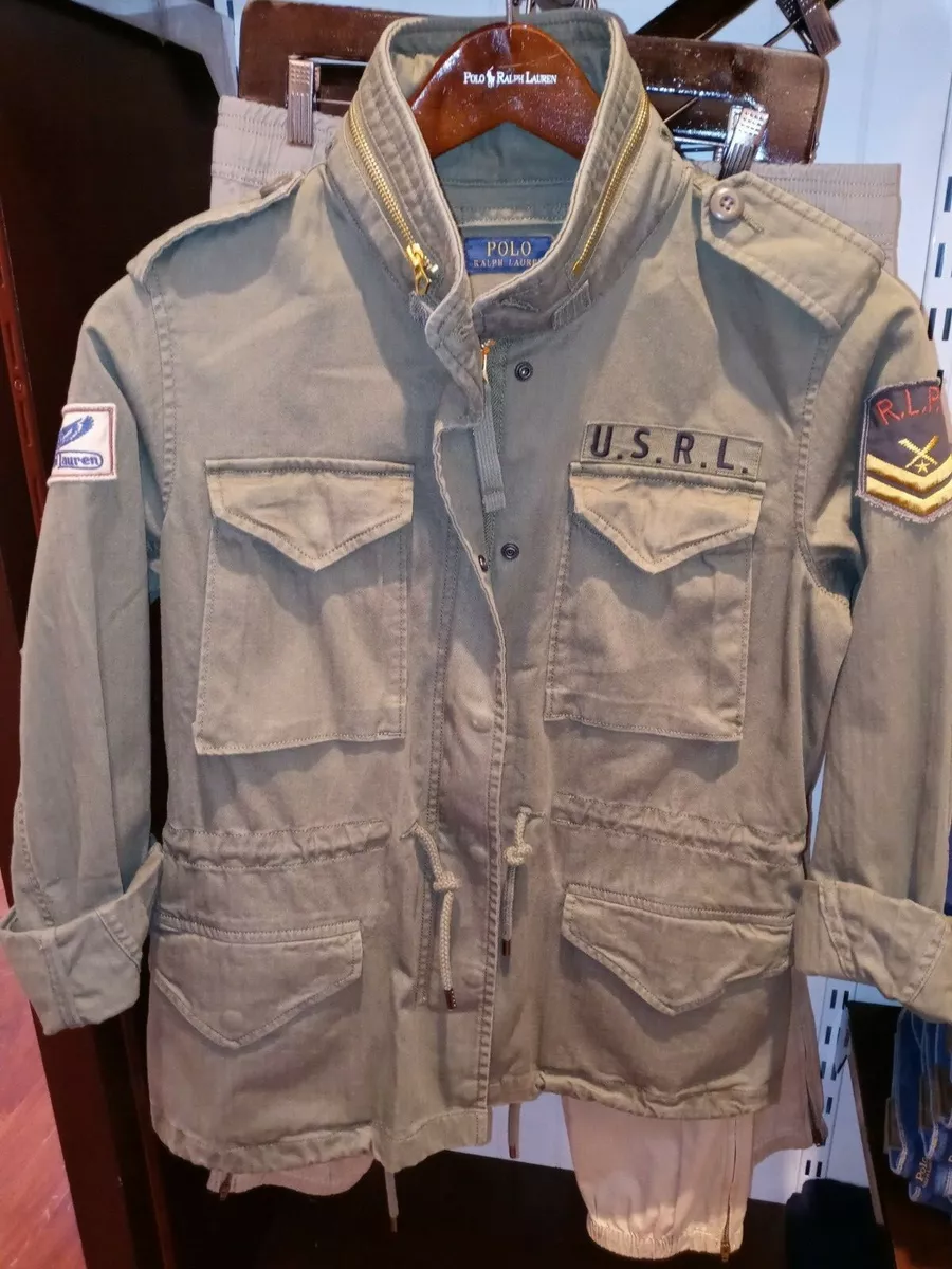 NWT Women's Polo Ralph Lauren Military Army Field Jacket in Olive Green