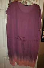 H by Halston Cap Sleeve Ombre Printed Dress-Purple Plum-3X-NEW-A275442