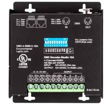 DMX-4-5000-5-10A New Studio 4 Channel DMX Decoder 5-pin XLR -10A per Channel