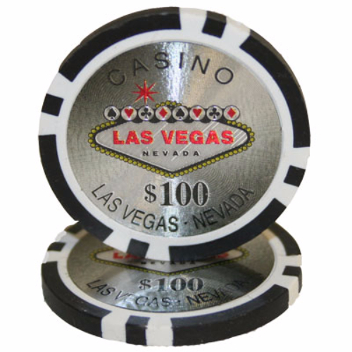 Las Vegas 25 count Black 100 One Hundred Dollar Holographic 14g Poker
