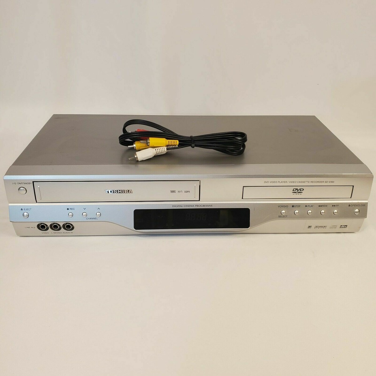 Toshiba DVD VCR Combo SD-V393SU2 w/ AV Cable -TESTED WORKING