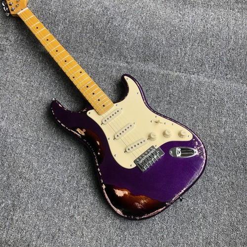 Heavy relic ST chitarra elettrica ged hardware finitura nitro colori viola - Foto 7 di 12