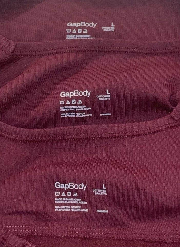 Sujetadores bralettes acanalados de algodón con cuerpo de 3 huecos sin relleno sin alambre para mujer L grande granate Foto 3 de 4