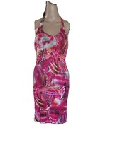 Versace Couture Vintage pink Multicolor Halter Dress Size Small