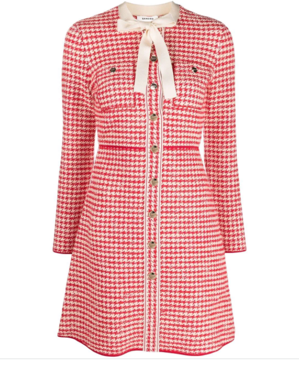 Sandro Red and White Tweed Dress Size 38 (US 6) New With Tags | eBay