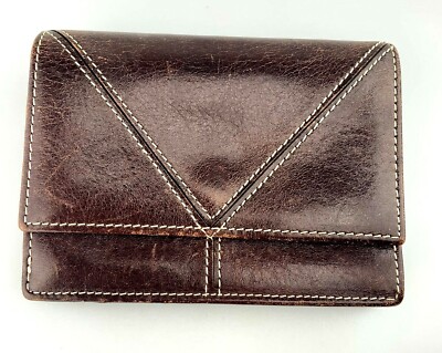 Tusk Wallet Leather Brown Coin Pocket Keychain ID Holder 