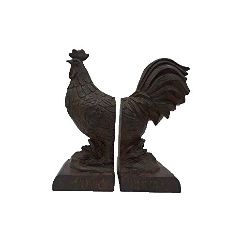 Deco 79 Polystone Decorative Bookends Gear Non Skid Bookends, Set of 2 Office