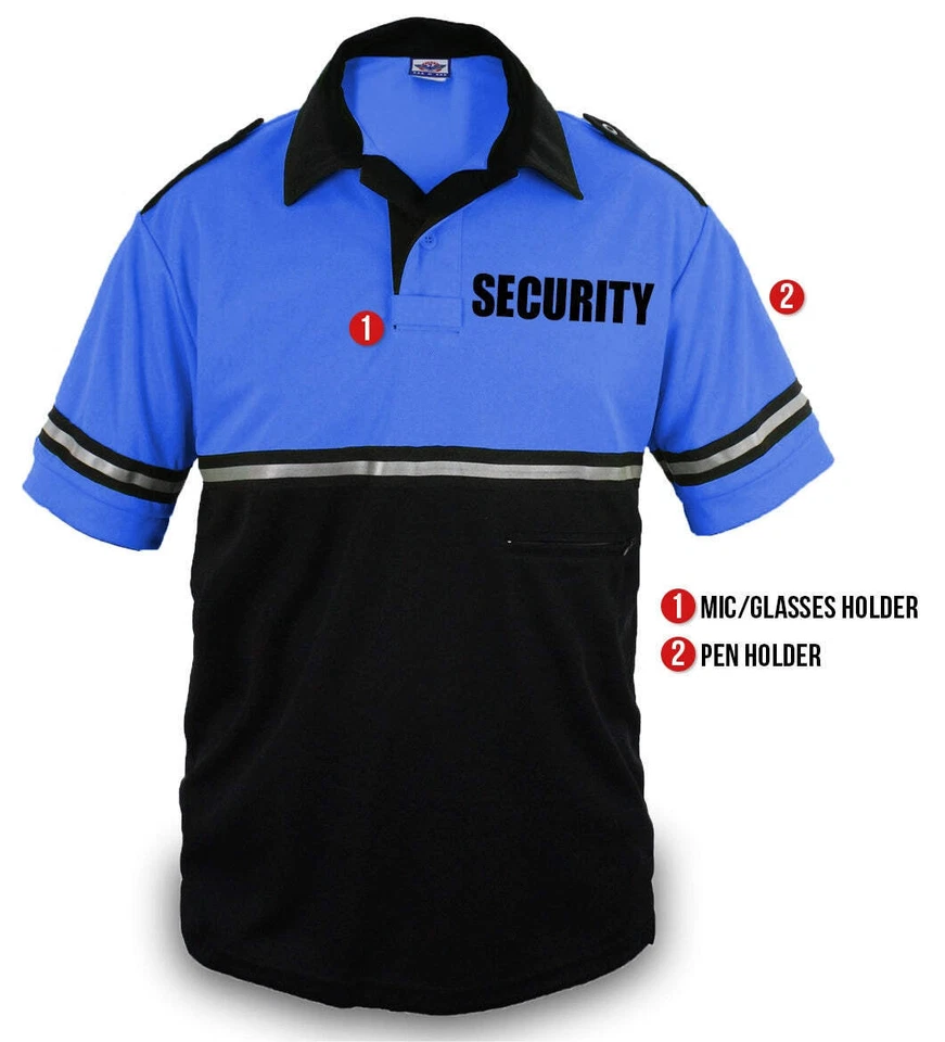 First Class Two Tone Bike Patrol Shirt with Zipper Pocket with Security ID - Image 3 of 4