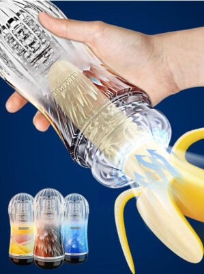 US STOCK - Male Masturbator Cup Soft Silicone Transparent for penis Sex Men 