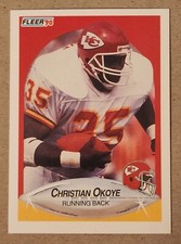 1990 FLEER #206 CHRISTIAN OKOYE KANSAS CITY CHIEFS