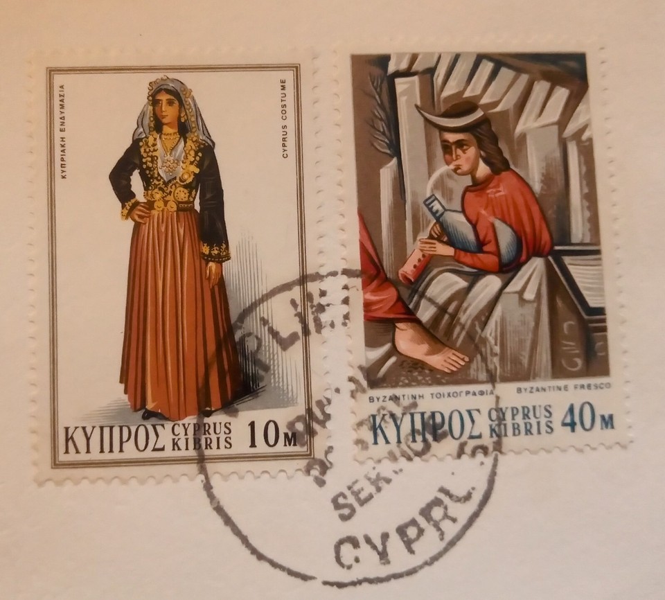 Postage Service 1971 CYPRUS PITISLIA APLIKI RURAL SERVICE AIR MAIL POSTAL COVER PRESTON ...