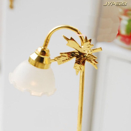 Miniatura casa delle bambole scala 1:12 metallo lampada LED luce floreale accessori mobili - Foto 2 di 2