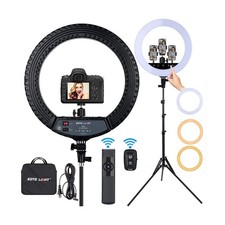 Upgraded 18 inch LED Ring Light with Tripod Stand, Selfie Ring Light with Tou...