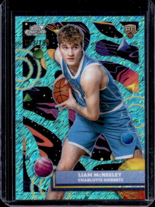 2025-26 Topps Cosmic Chrome Liam McNeeley RC Aqua Equinox Refractor #/199