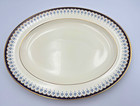 Minton Consort 13"Oval Serving Platter 329841 Bone,Cobalt Blue Band,Blue Flowers