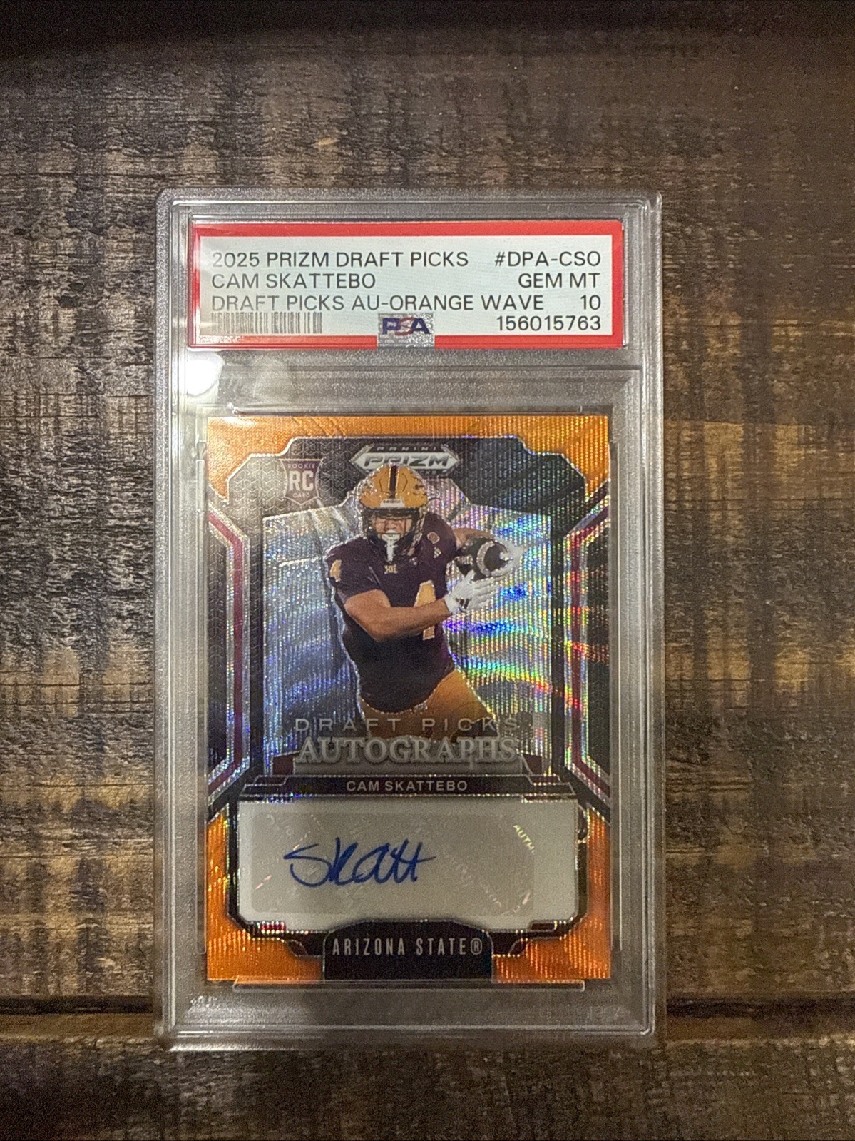 Cam Skattebo Panini Prizm Draft Picks Draft Picks Autographs #DPACSO Orange Wave